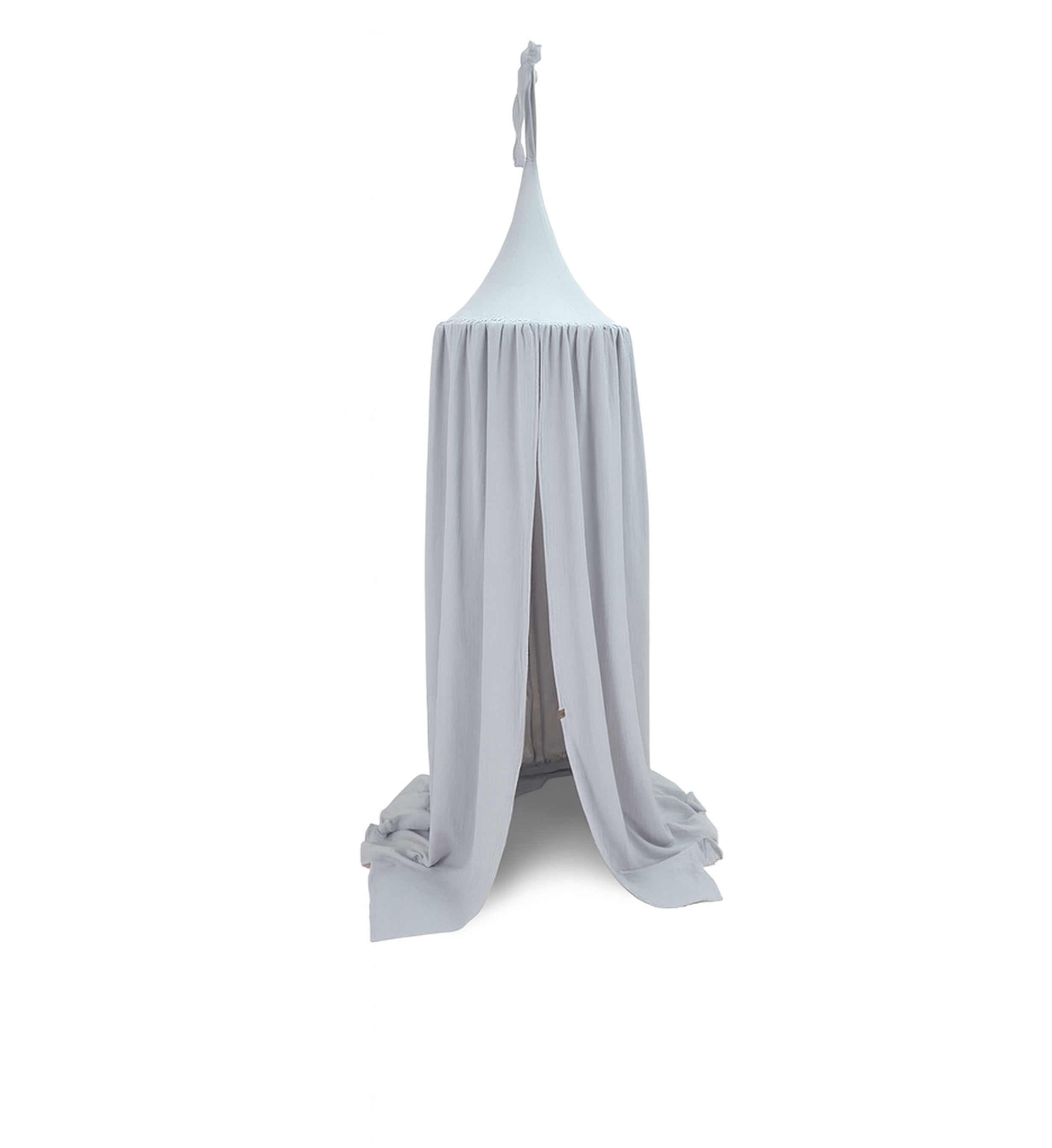 Baldachin Rund Musselin Hellgrau
