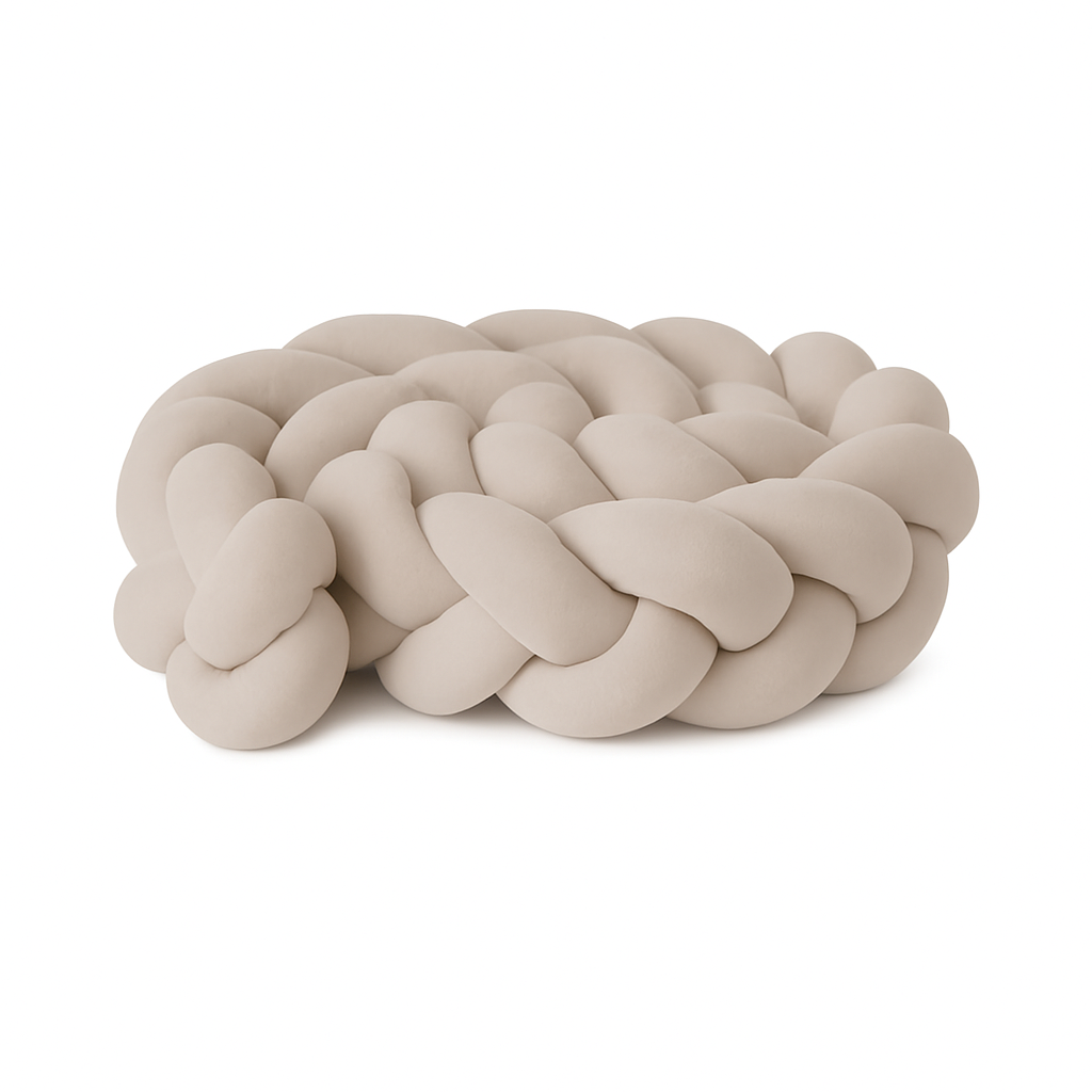 Beige Bettschlange aus weichem Baumwollstoff für Babybett
