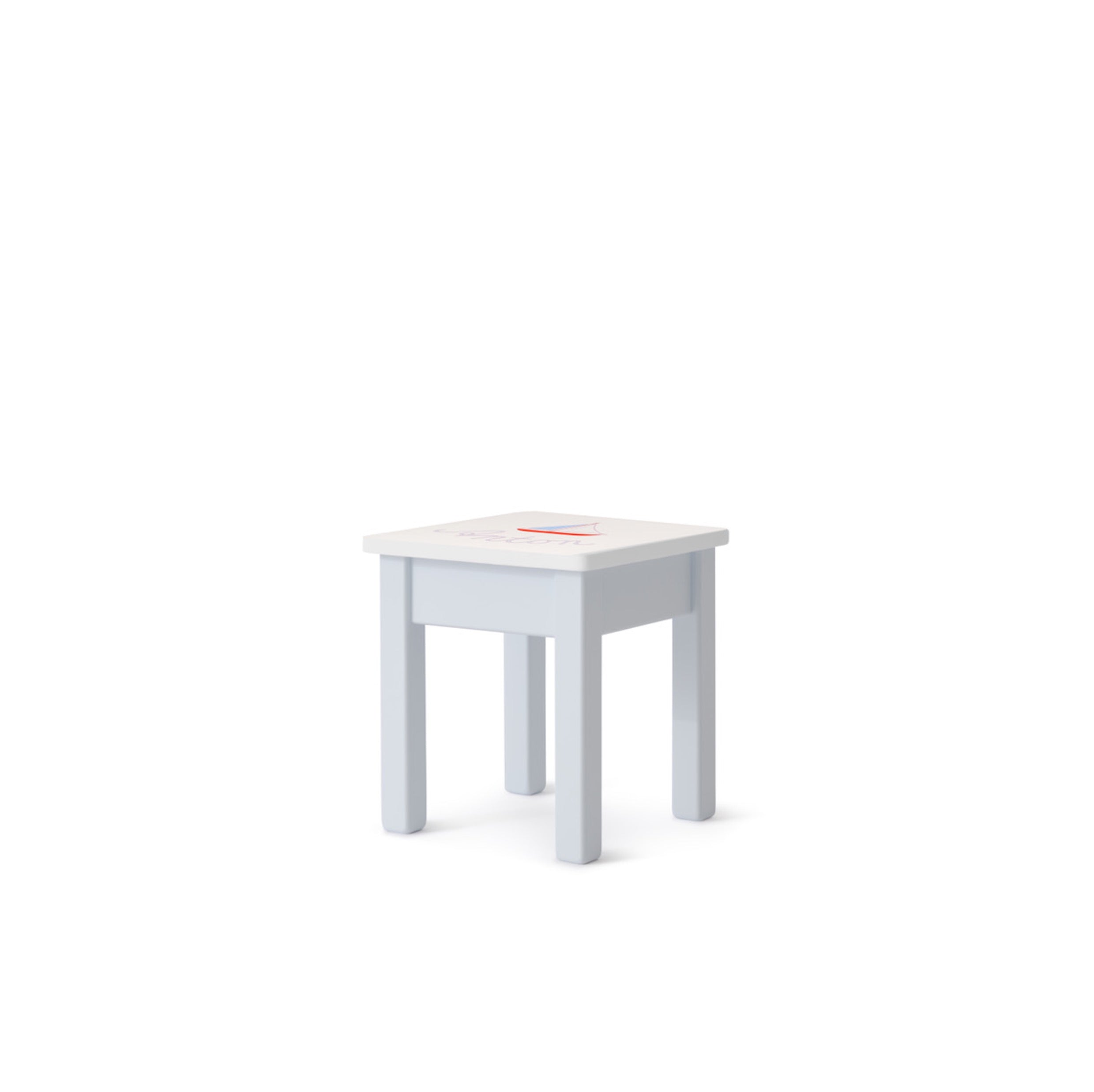 Kinderhocker Hellblau-Handbemalt