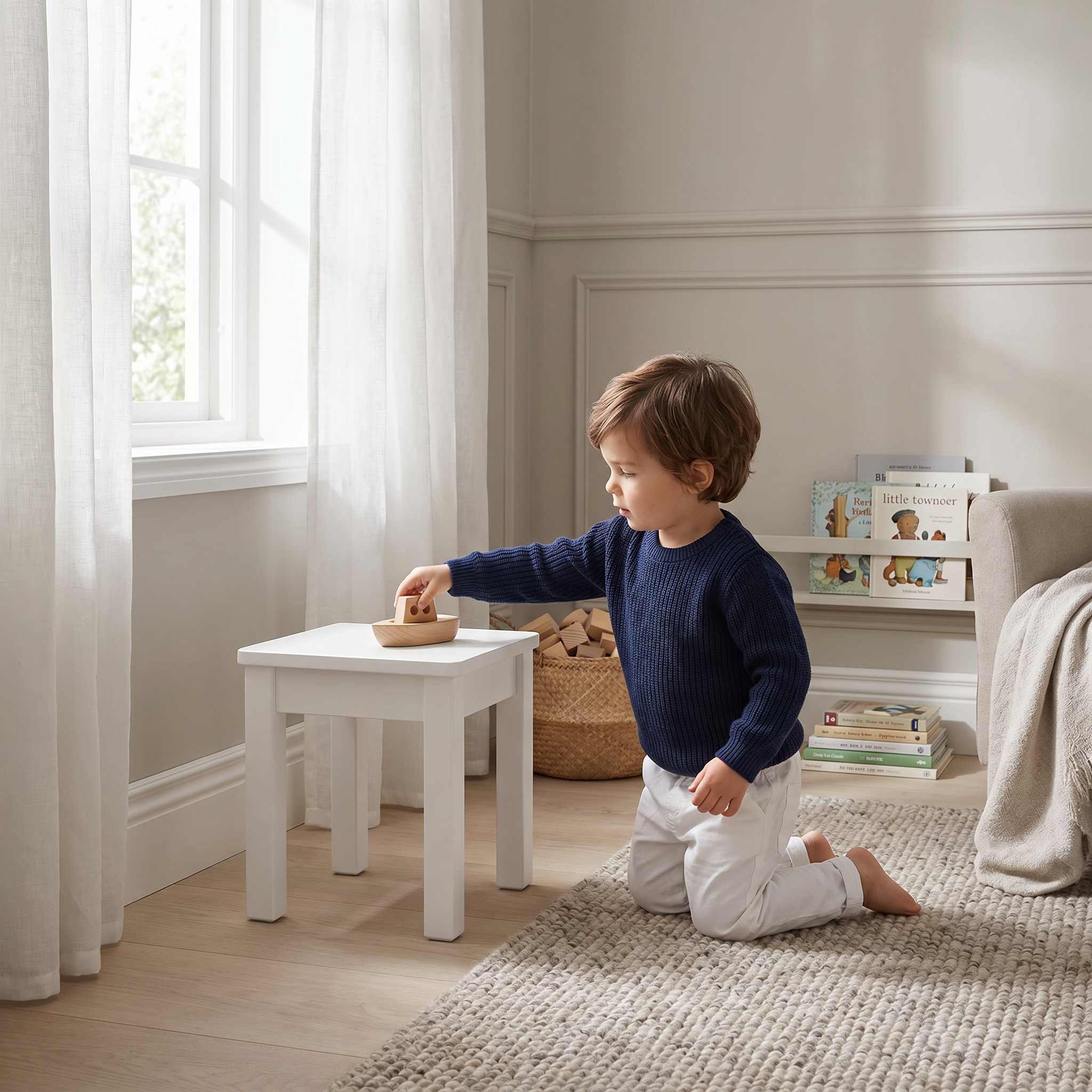 Kinderhocker Weiss