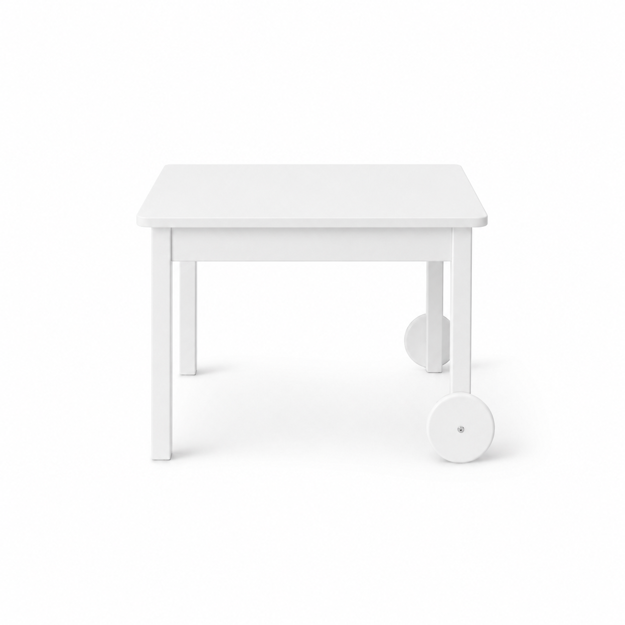 Kindertisch Weiss mit Rollen