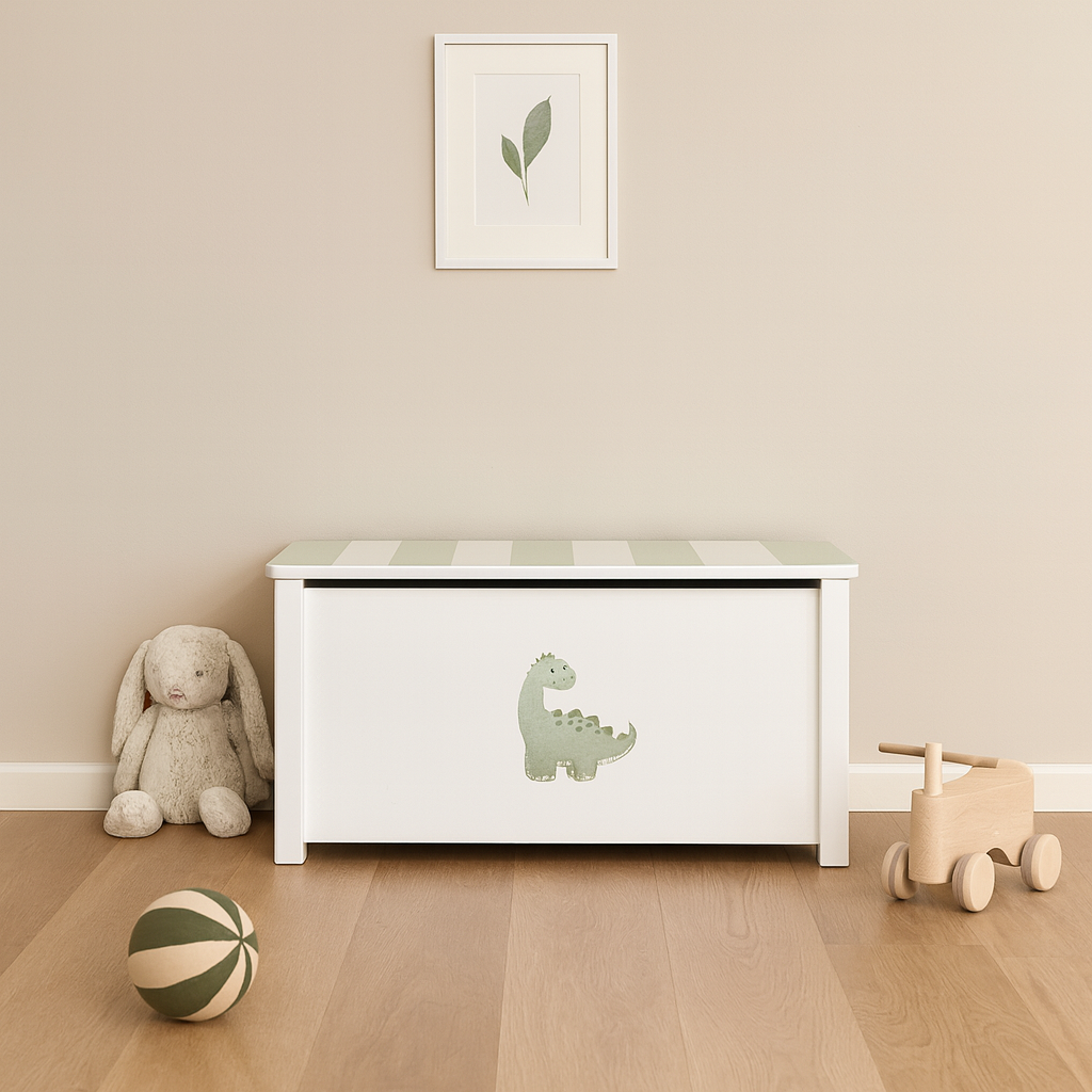 Spielzeugkiste Weiss Handbemalt