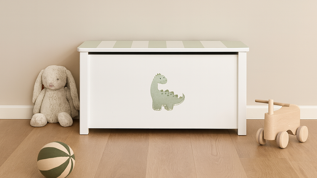 Toy box white-hand-painted