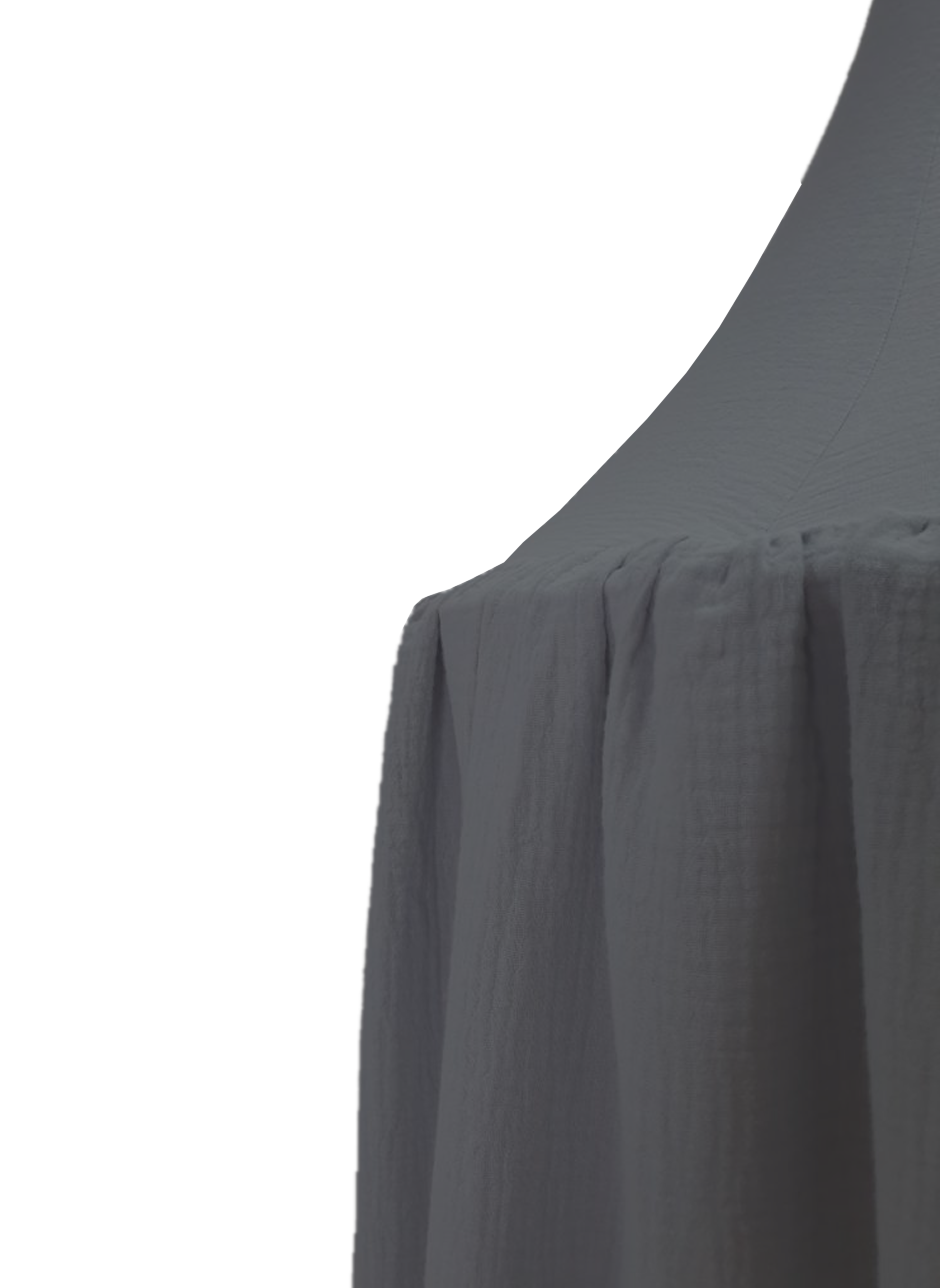 Baldachin Rund Musselin Dunkelgrau