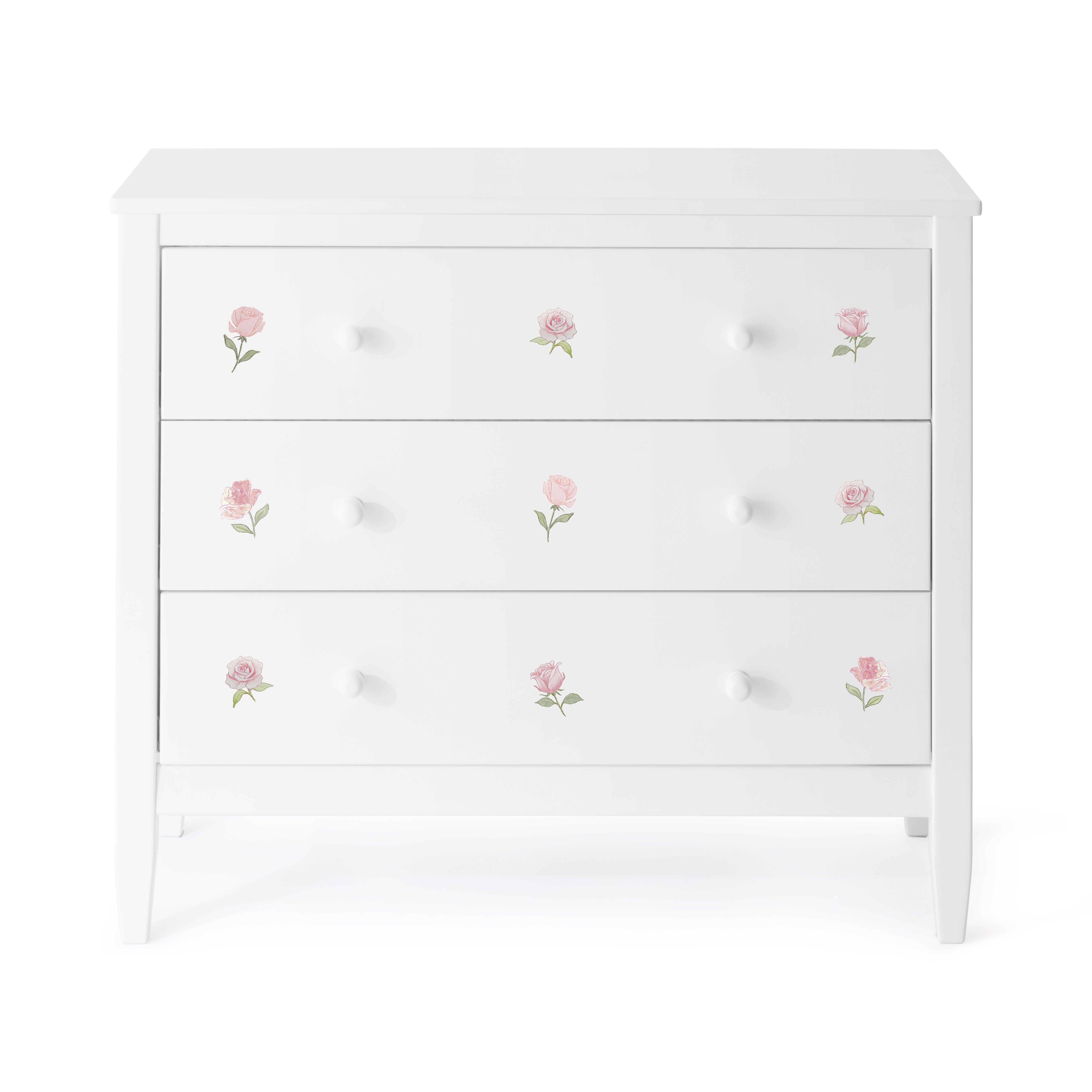 Commode blanche peinte à la main