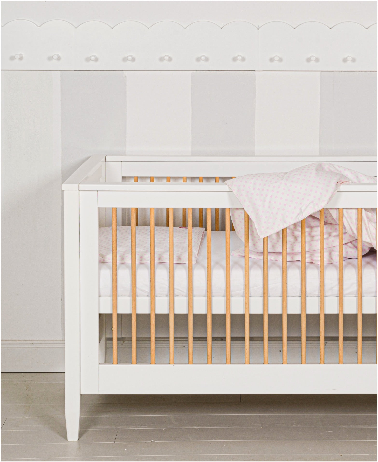 Baby Bed White-Natural Wood