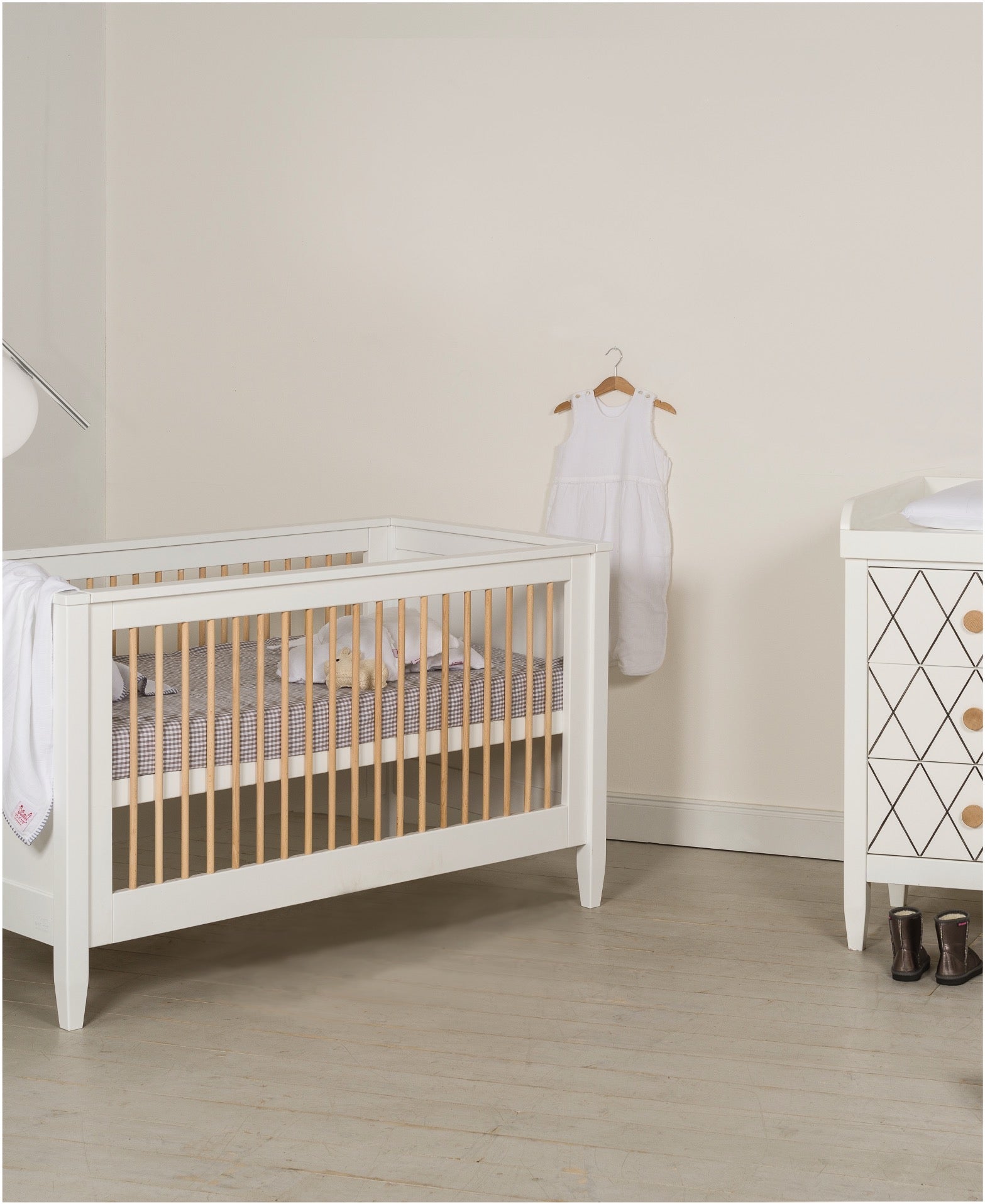 Babybett Weiss-Naturholz