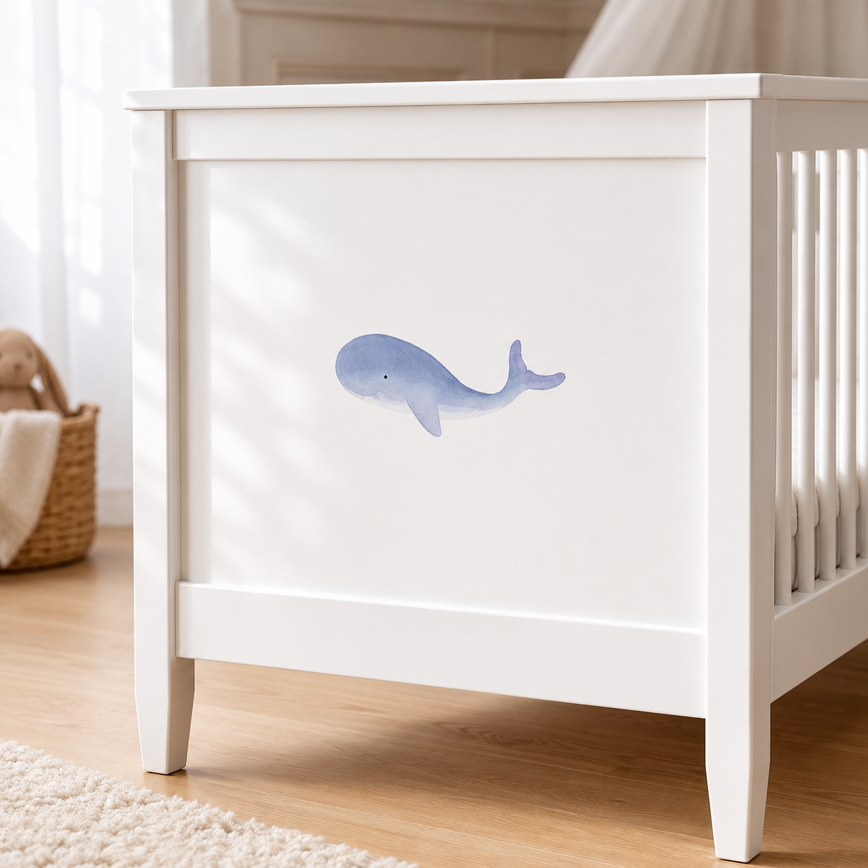 Baby Bed White-Handpainted