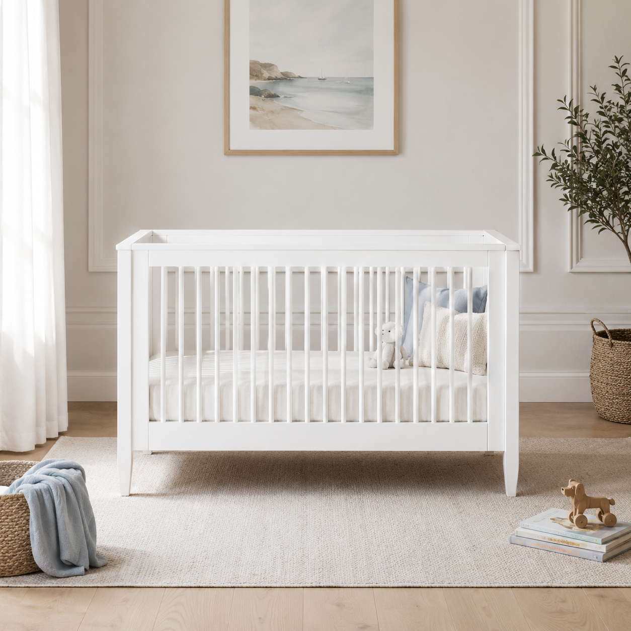 Baby Bed White-Handpainted
