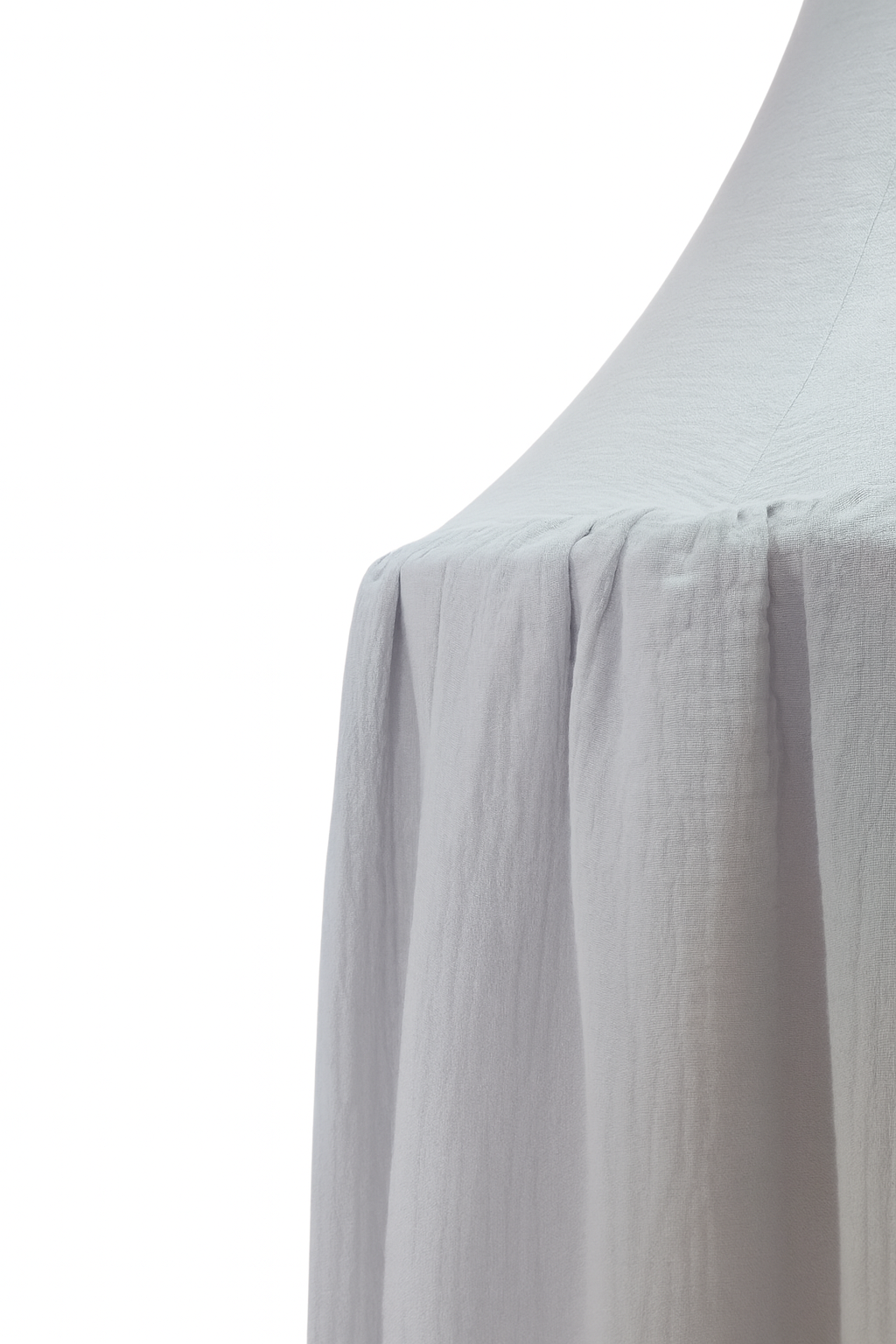 Baldachin Rund Musselin Hellgrau