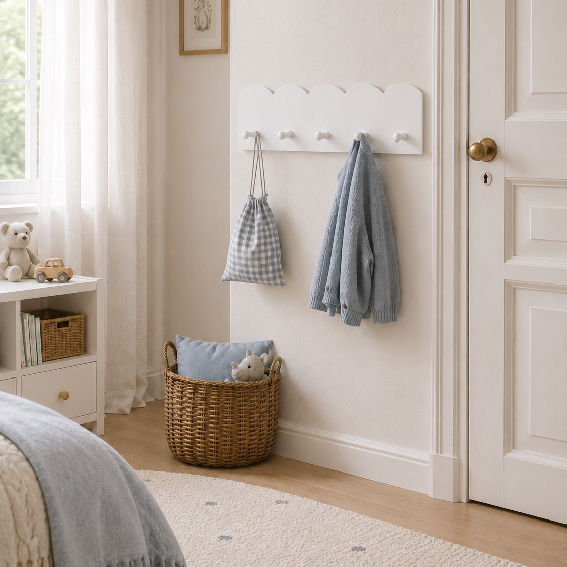 Garderobe 5 Haken Weiss