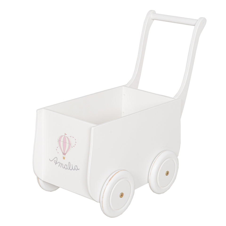 Puppenwagen Weiss-Handbemalt