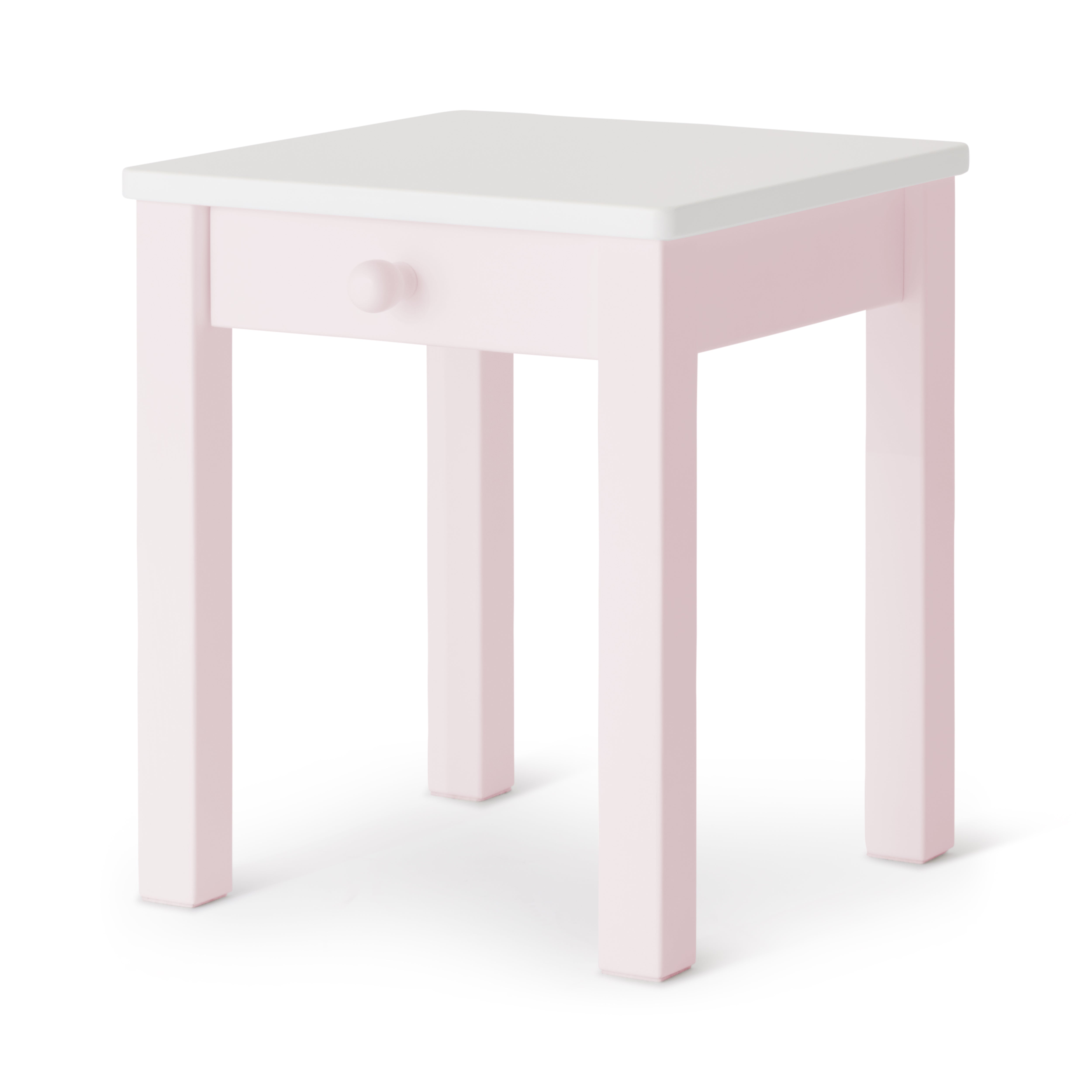 Table de chevet rose avec tiroir