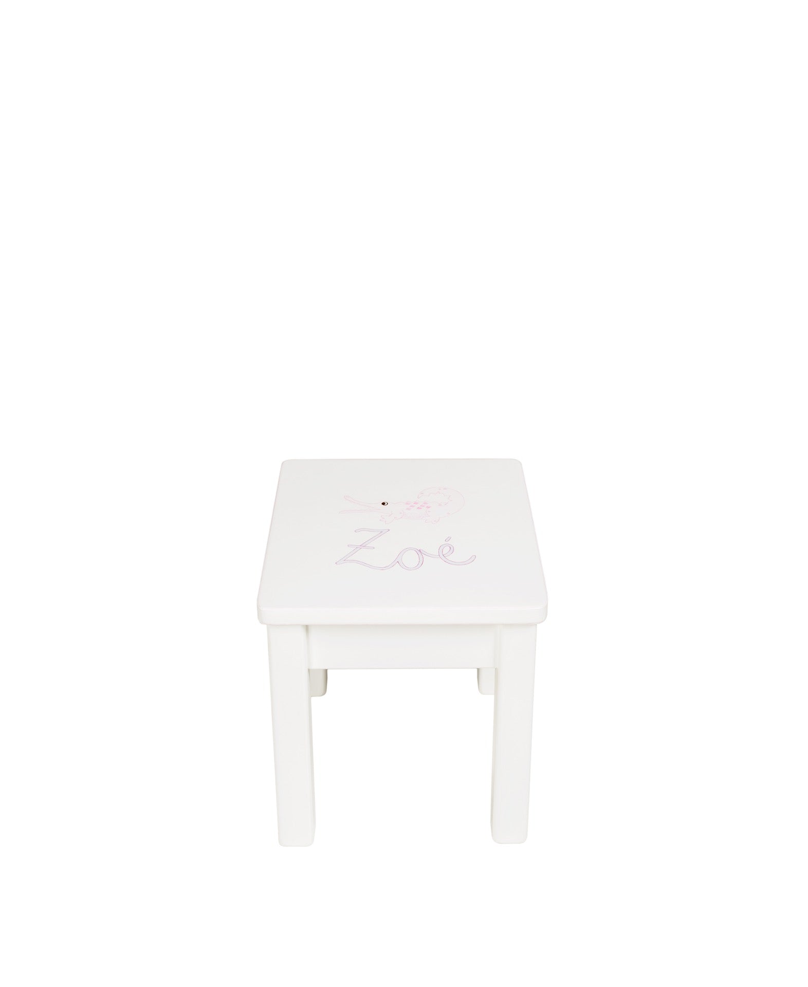 Children's Stool White-Hand-Painted