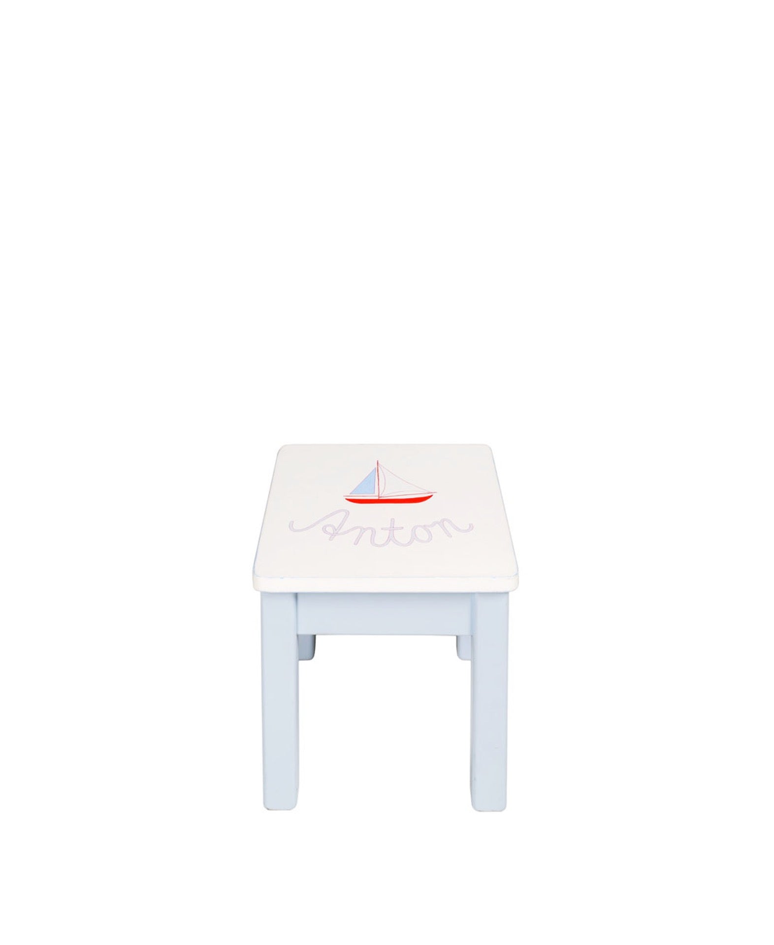 Children's Stool Light Blue-Hand-Painted