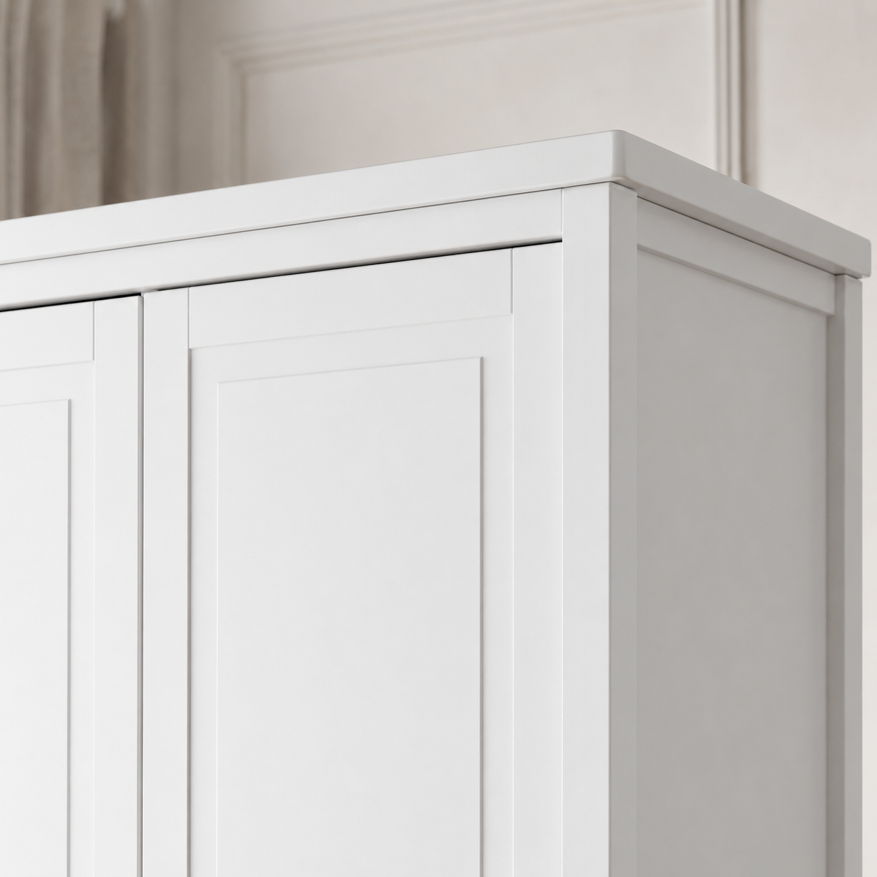 Wardrobe 2-door white-hand-painted