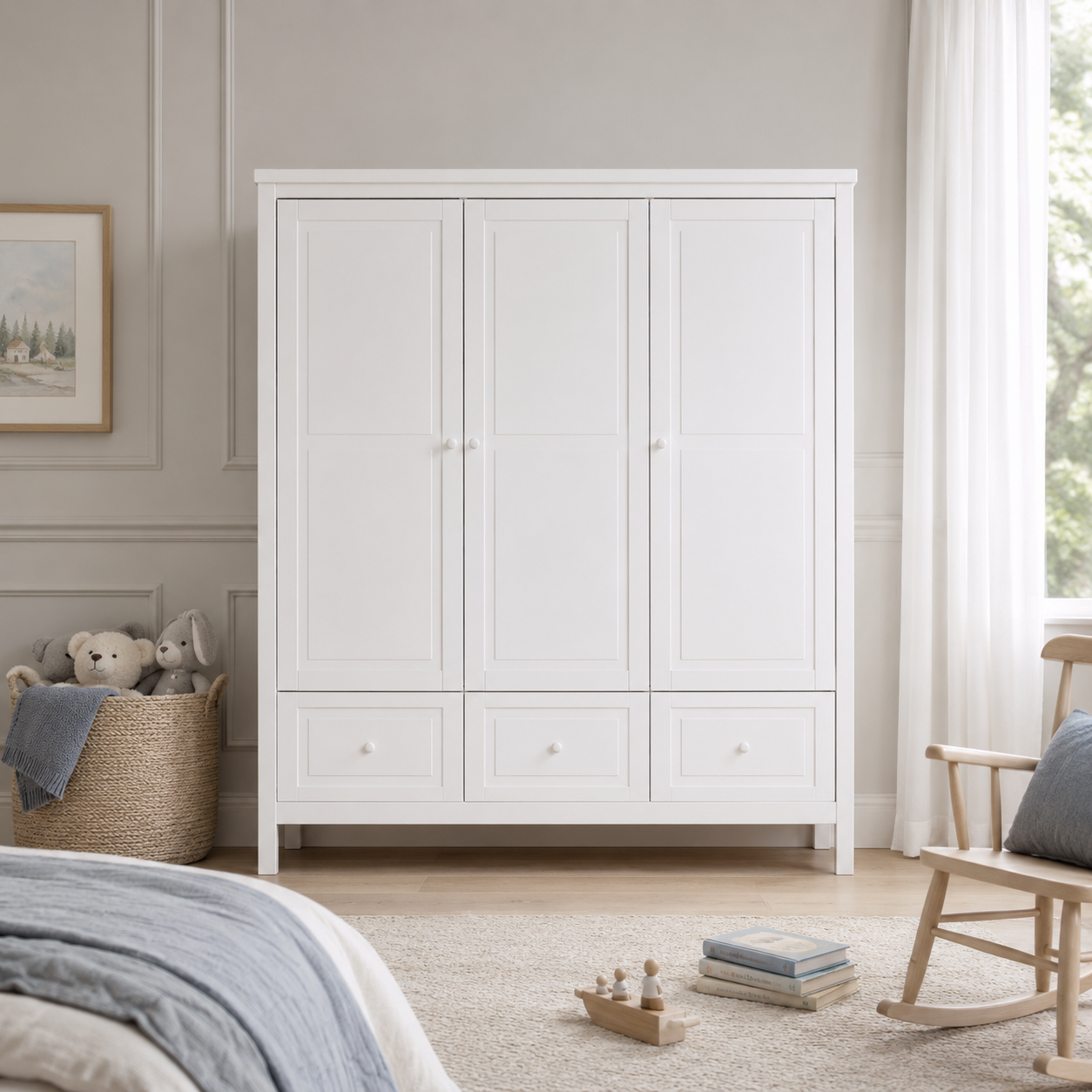 Wardrobe 3-door white