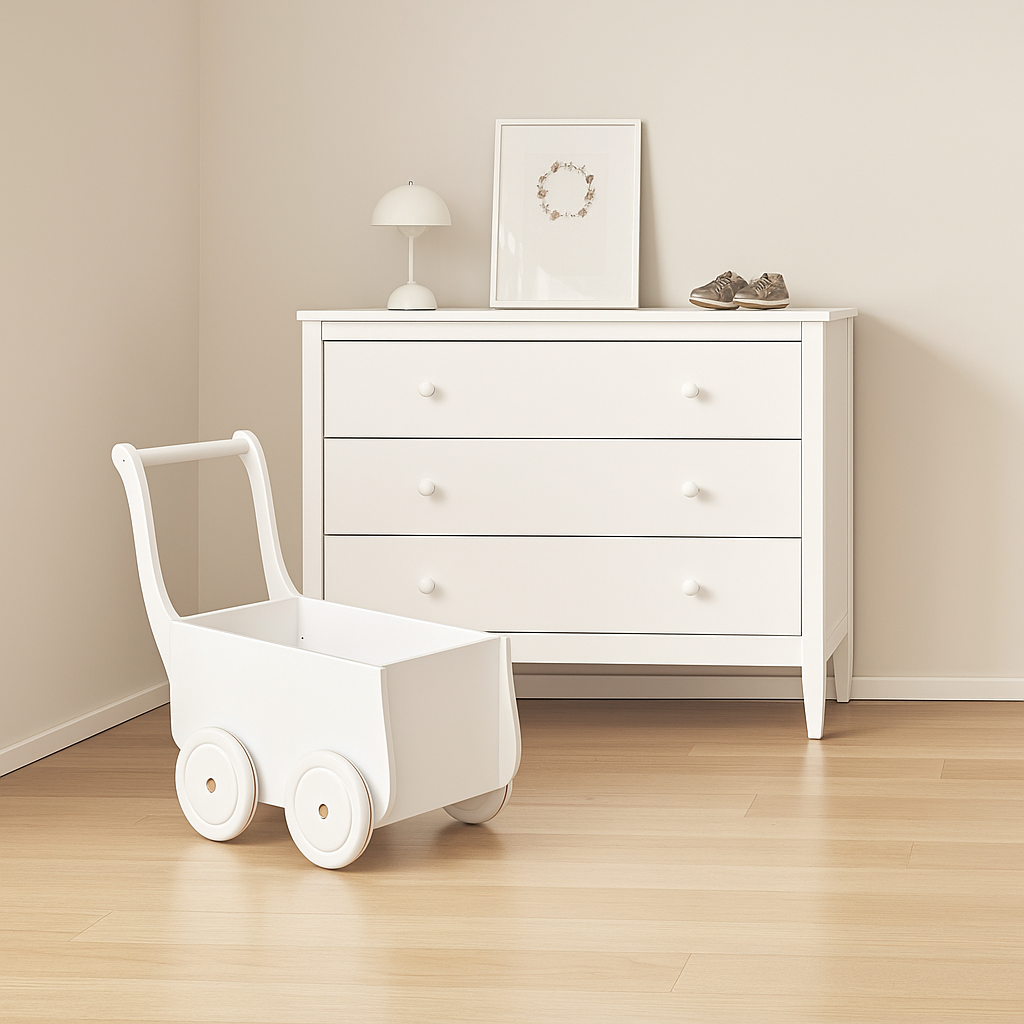 Puppenwagen Weiss