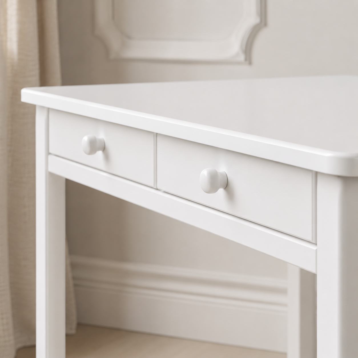 Desk Low White-Handpainted