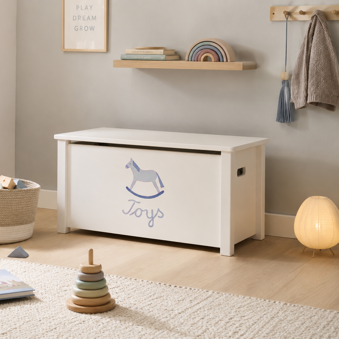 Toy box white-hand-painted