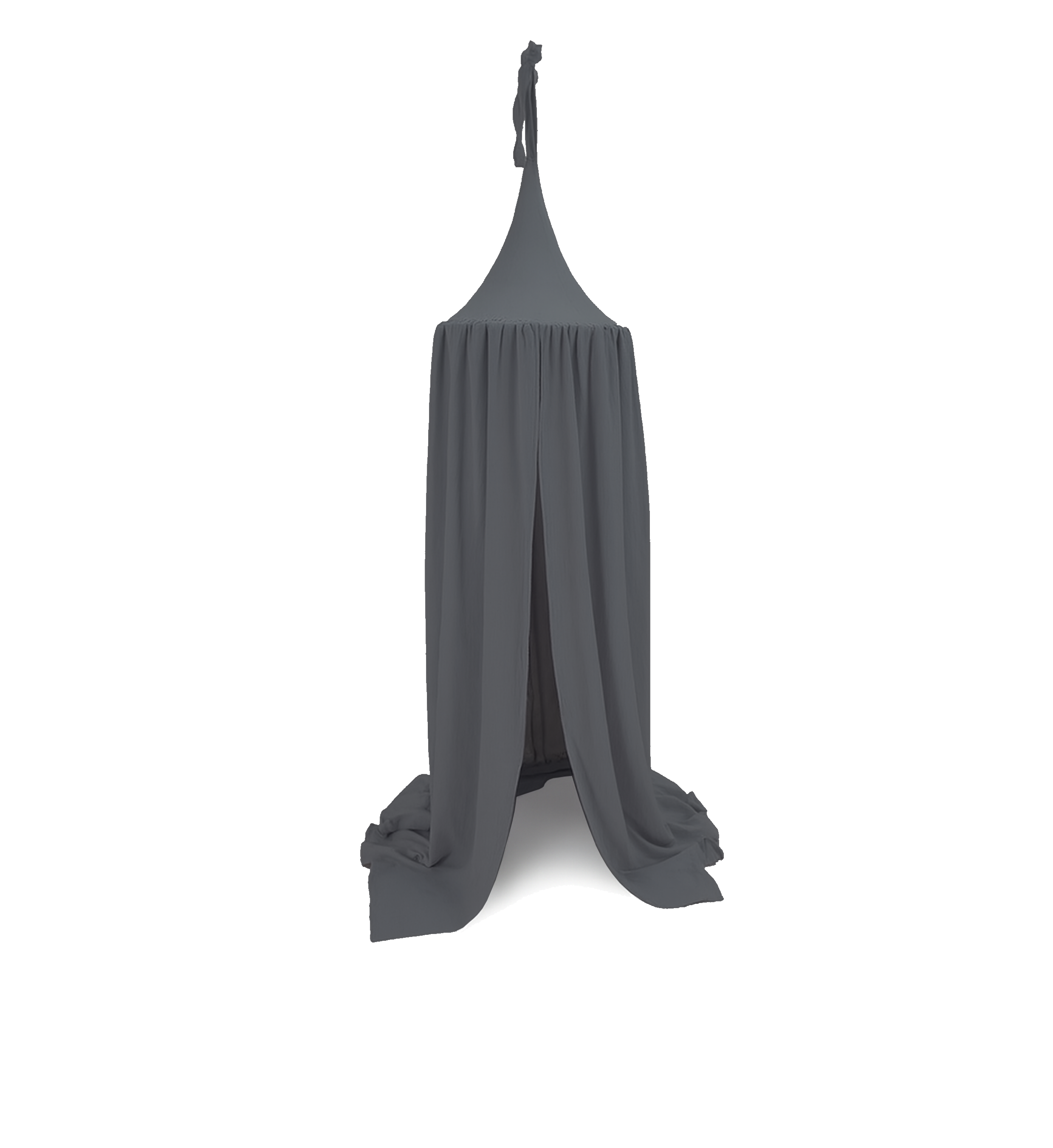 Baldachin Rund Musselin Dunkelgrau