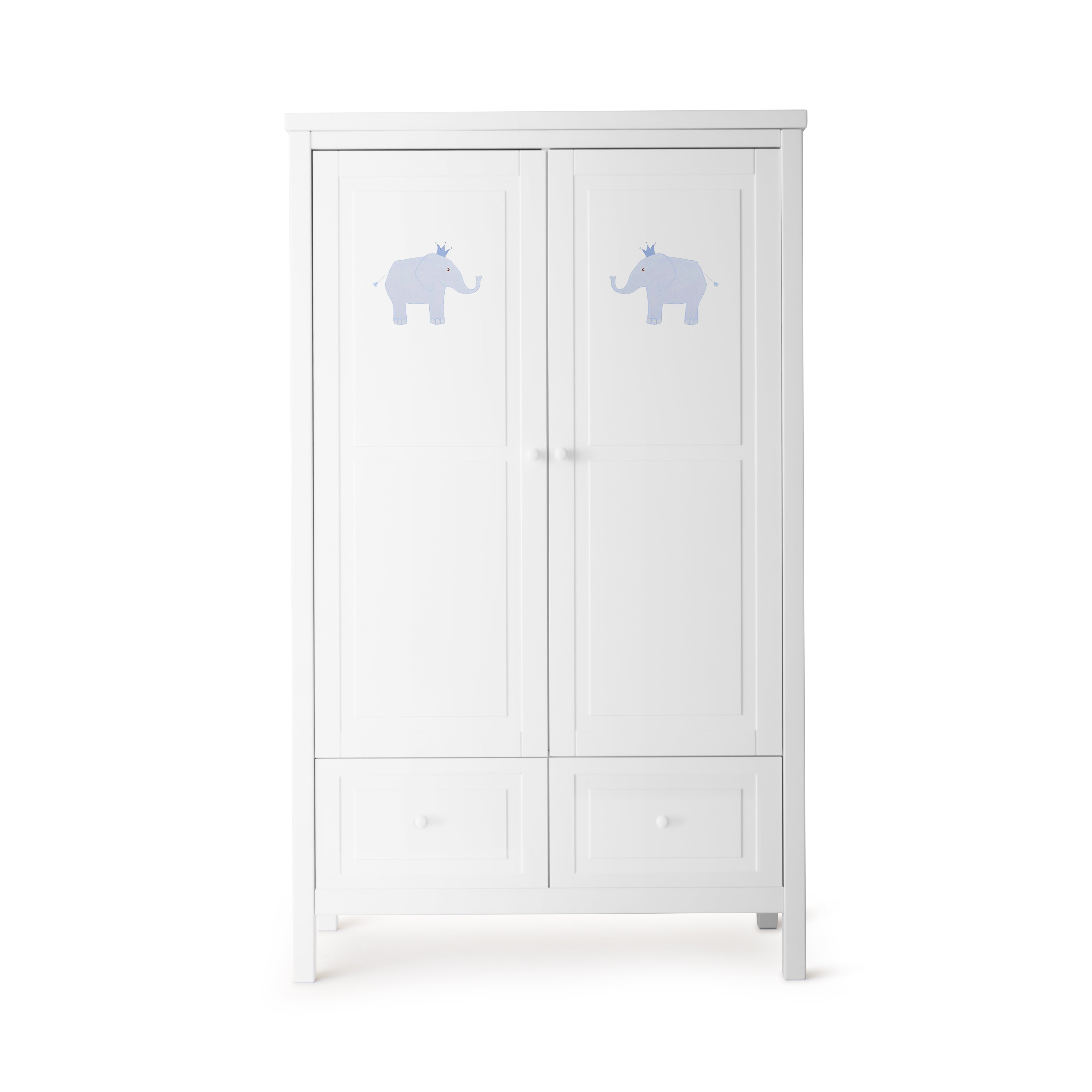 Armoire 2 portes blanche peinte à la main