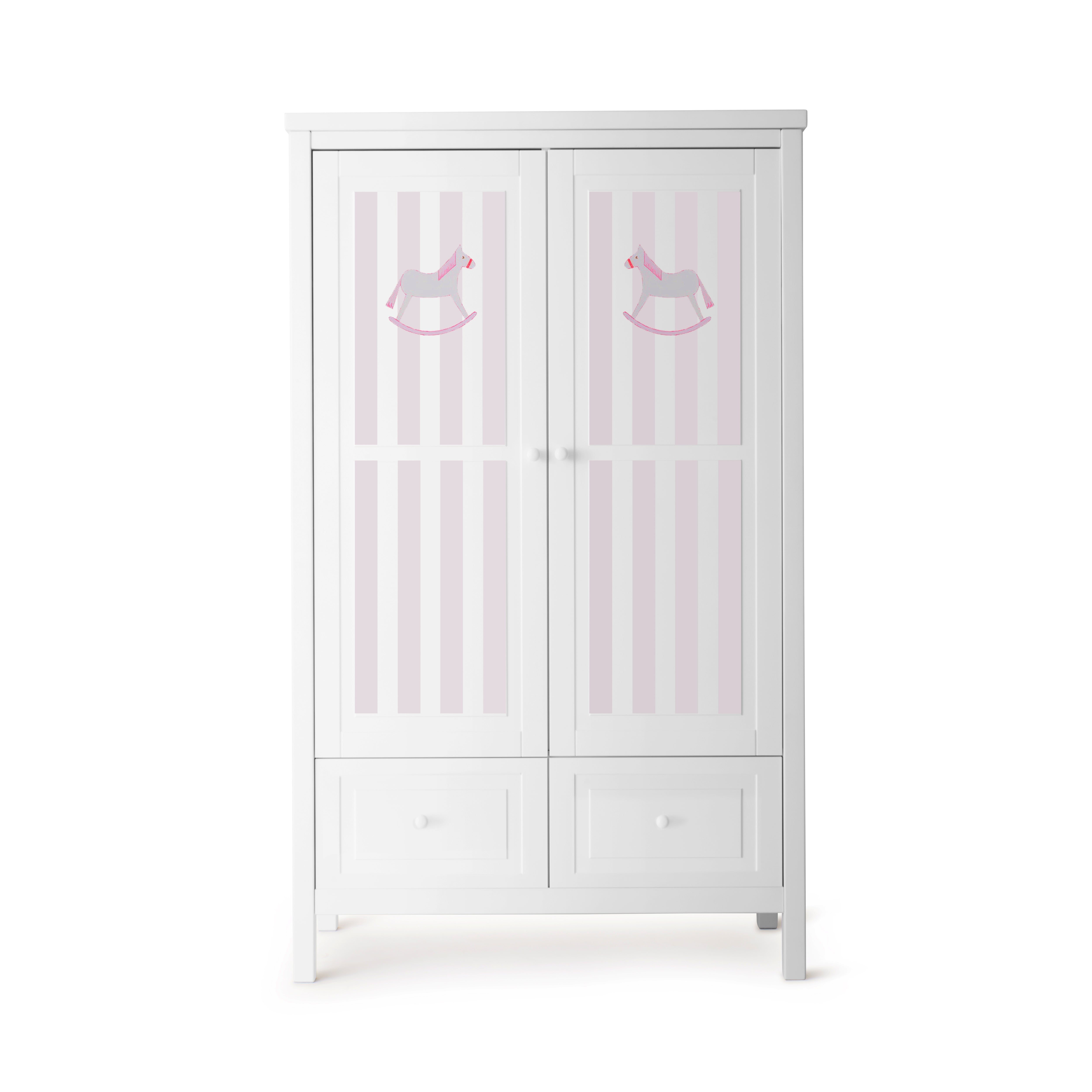 Armoire 2 portes blanche peinte à la main